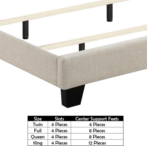 Miniatura 6 de Rosevera Rosina - Base de cama con cabecera ajustable, con cabecera ajustable, con cabecera enrollable de 32 pulgadas, fácil montaje, tamaño King