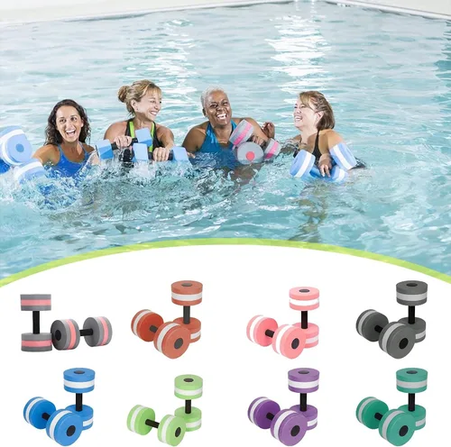 Miniatura 5 de Mancuernas de agua, mancuernas de ejercicio acuático, juego de 2 mancuernas de espuma para ejercicio aeróbico de agua, resistencia para la piscina