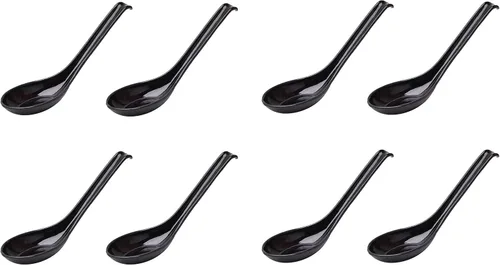 Miniatura 3 de JapanBargain 2398 - Juego de 8 cucharas de sopa chinas, cucharas de sopa japonesas, cucharas de sopa Wonton, cucharas de arroz, cucharas de fo
