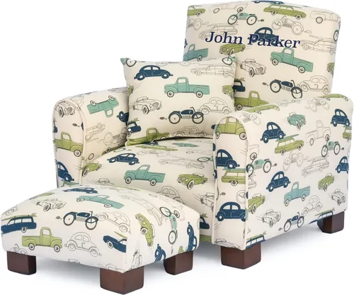 Miniatura 9 de Sillón personalizado para niños pequeños, mecedora tapizada con personalización, silla para niños pequeños con nombre personalizado, cómodo sillón