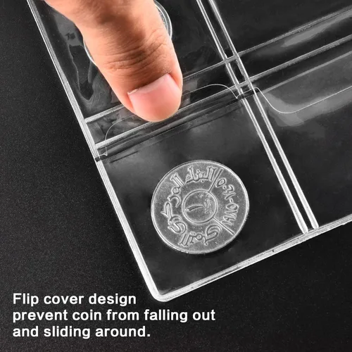Miniatura 2 de ANKHOH Páginas de colección, página de bolsillo para monedas con 240 bolsillos, fundas para carpetas de monedas con 9 agujeros estándar para álbum