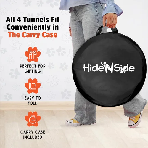 Miniatura 6 de Hide N Side Túneles de Juego para Niños, Túnel Desmontable para Interior y Exterior para Niños, Perros, Bebés, Niños Pequeños, Juguetes para Regalo