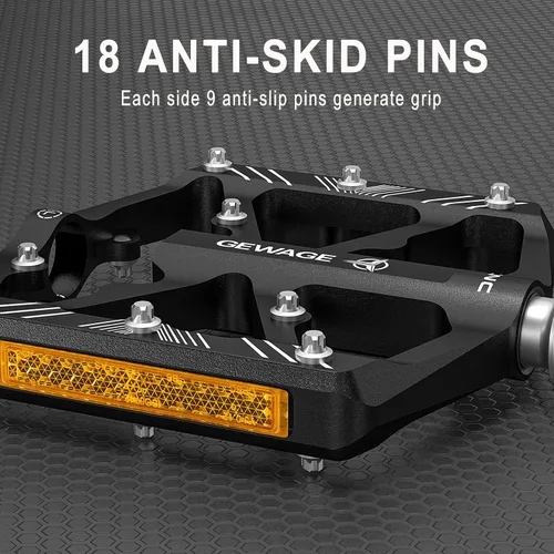 Miniatura 6 de Pedales de bicicleta de 9/16 pulgadas, pedales de bicicleta con reflectores, 3 rodamientos sellados, pedales de plataforma ancha para bicicleta