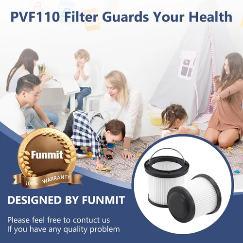 Miniatura 9 de Paquete de 4 filtros de repuesto PVF110 para aspiradoras de mano Black and Decker PHV1810, PHV1210, PHV1410, BDH2000PL, BDH2020FLFH, BDH1620FLFH
