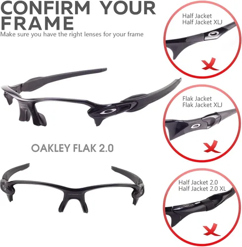 Miniatura 5 de Walleva - Lentes de repuesto para gafas de sol Oakley Flak 2.0, varias opciones disponibles