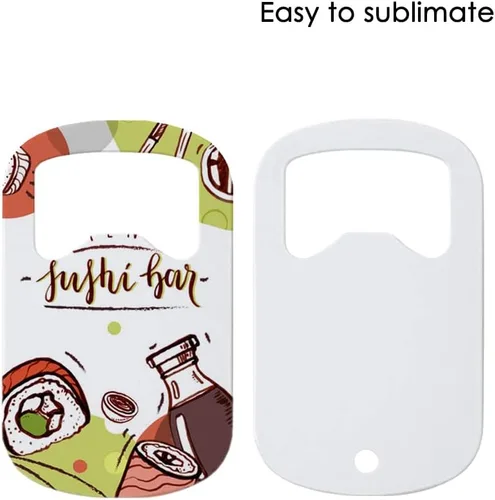 Miniatura 3 de Juego de 12 abrebotellas de sublimación de 1.2 x 2 pulgadas de acero inoxidable en blanco, abridor de botellas de cerveza en blanco, personalizable