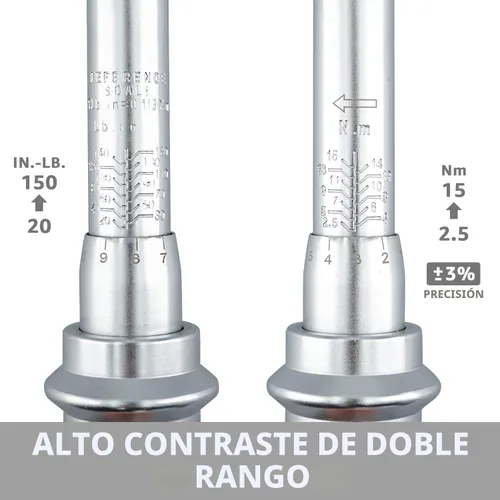 Miniatura 5 de Amazon Basics Llave dinamométrica de clic de transmisión de 1/4 de pulgada - 20-150 libras-pulgada, 2.5-15 Nm