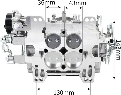 Miniatura 6 de Repuesto de carburador 1403 para válvula de aire de orificio cuadrado de 4 barriles 500CFM, estrangulador eléctrico secundario compatible con Ch.evy