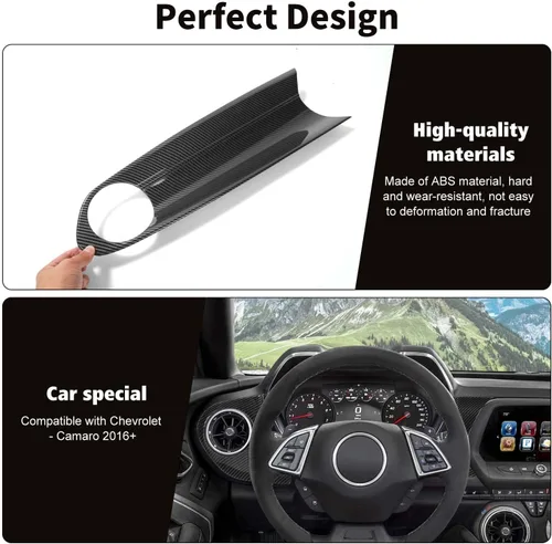Miniatura 7 de RT-TCZ Kit de cubierta de panel de consola central, marco de medidor, accesorios de decoración interior para Chevrolet Camaro 2016-2022, grano