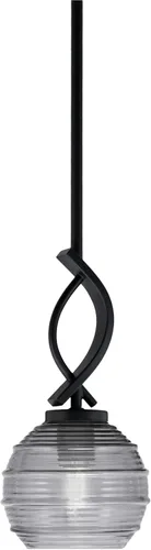 Miniatura 62 de Toltec Lighting Cavella Stem Colgado Mini colgante, acabado grafito, vidrio de muselina blanca de 4 pulgadas