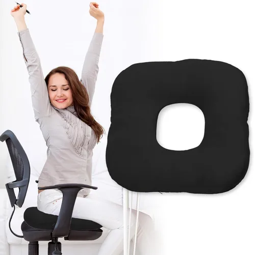 Miniatura 18 de Cojín de asiento con forma de dona rellena para dolor de coxis y coccix, hemorroides, úlceras de cama, embarazo, próstata, recuperación