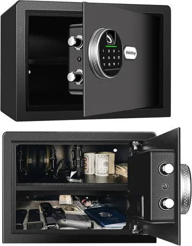 Miniatura 7 de Caja fuerte biométrica para el hogar, caja de seguridad con cerradura biométrica para armas, caja de dinero para joyas, armas de mano y efectivo