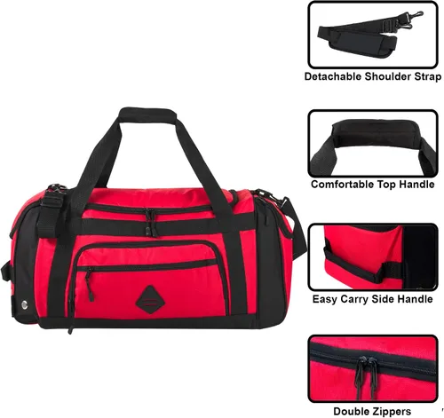 Miniatura 2 de Bolsa de viaje grande con compartimento para zapatos, correa para el hombro para gimnasio, hombres, mujeres con bolsillo húmedo