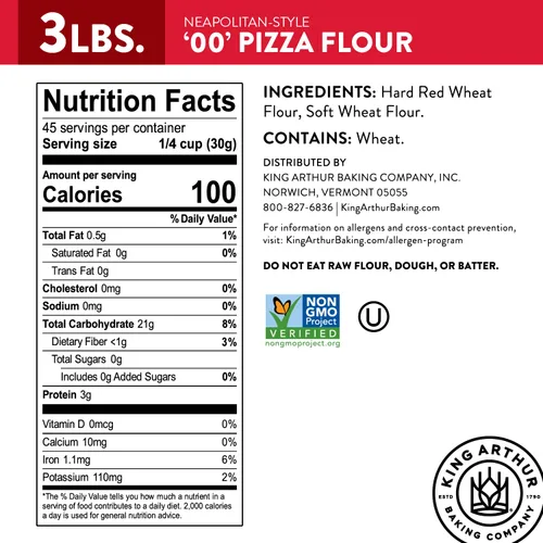 Miniatura 3 de King Arthur 00 Harina para Pizza: Trigo Americano Premium Sin OGM para Corteza Perfecta Estilo Napolitano - Finamente Molida para Auténtica Pizza