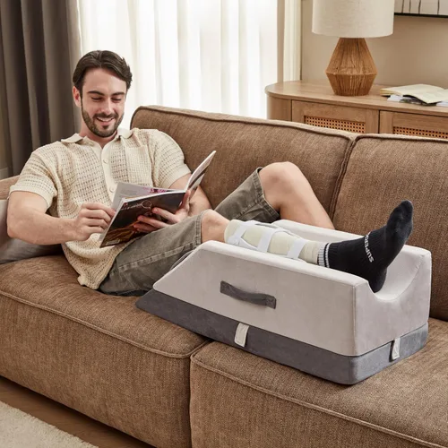 Almohada elevadora de piernas, almohada de apoyo ajustable de 3 alturas, almohada de cuña para después de la cirugía o el descanso, almohada de