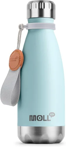 Miniatura 50 de Botella de agua para niños, botella de agua deportiva de acero inoxidable de 12 onzas con aislamiento al vacío para la vuelta a la escuela, botella