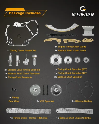 Miniatura 7 de Kit de cadena de distribución 2.4 L, compatible con 2009-2017 Chevy Captiva Equinox HHR Impala Malibu/GMC Terrain/Buick Lacrosse Regal Engine 2.4L