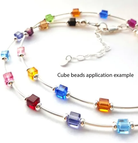 Miniatura 6 de 50 piezas Adabele cuentas austriacas de 6 mm de cristal facetado en cubo amatista sueltas, compatibles con cristales Swarovski Preciosa 5601 SSC611
