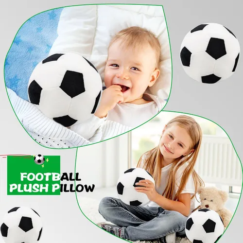 Miniatura 3 de Paquete de 2 almohadas de felpa para pelota de fútbol, pelota de fútbol, suave felpa para decoración del hogar, habitación, sofá, decoración