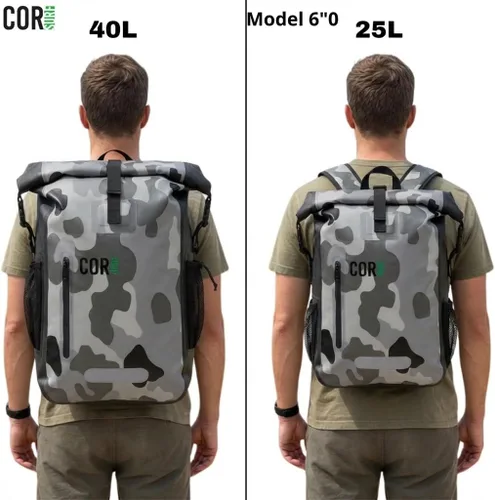 Miniatura 4 de COR Surf Mochila impermeable con funda para laptop Senderismo resistente, mochila seca para kayak Cierre enrollable (camuflaje de 40 litros)