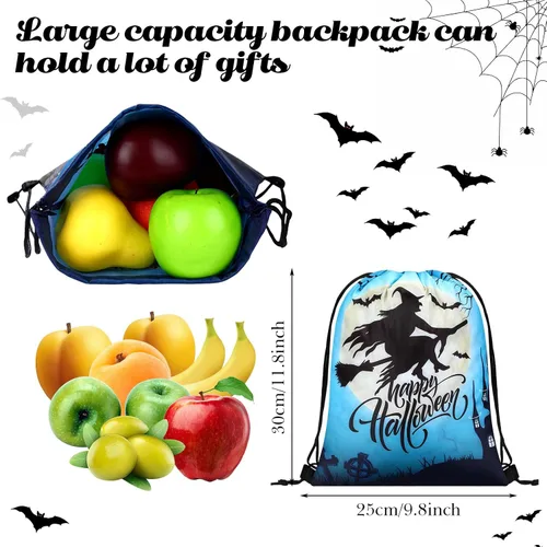 Miniatura 3 de Paterr 16 bolsas de regalo de Halloween, bolsas de regalo de Halloween, bolsas de regalo de fantasma, dulces, bolsa de envoltura para dulce o truco