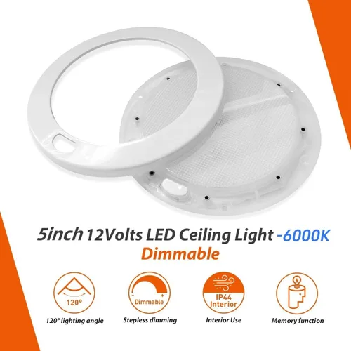 Miniatura 2 de Lámpara de techo Dream Lighting, de luz LED, ópalo, 5 pulgadas