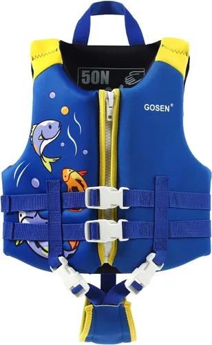 Miniatura 9 de Chaleco de natación para niños y niñas de 24 a 66 libras, chaleco de natación con correa de seguridad ajustable, fácil de poner y quitar, ayuda