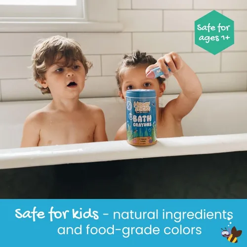 Miniatura 2 de Honeysticks Crayones de baño súper jumbo no tóxicos (paquete de 7) para niños pequeños de 1 a 3 años y niños de 4 a 8 años, crayones de cera