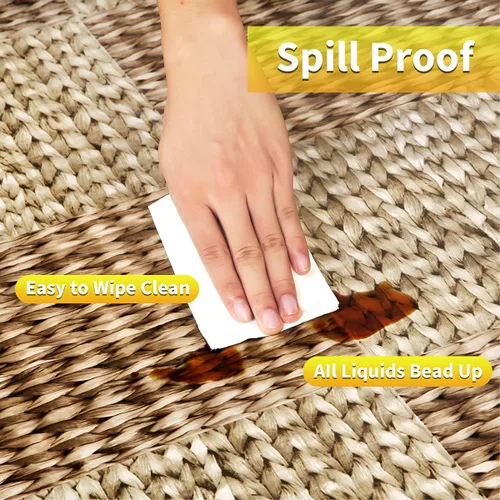 Miniatura 2 de Mantel redondo de vinilo de plástico ajustable con parte trasera de franela y borde elástico, protector de mesa impermeable para mesa de comedor