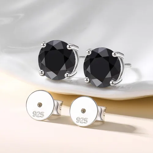 Miniatura 7 de Moissanite Stud Earrings Screw Back 3-10mm 0.2ct-8.0ct 18K White Yellow Rose Gold Plated S925 Sterling Silver Round Cut D Color VVS1 Lab Created