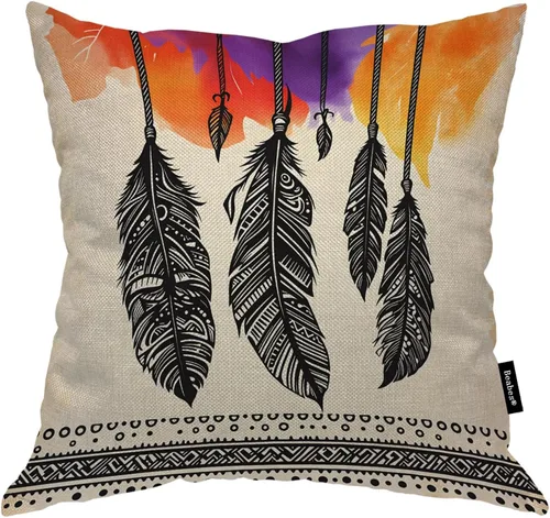 Miniatura 17 de Fundas de almohada de pintura artística, líneas abstractas amarillas y grises, fundas de almohada suaves, funda de cojín para sala de estar, cama
