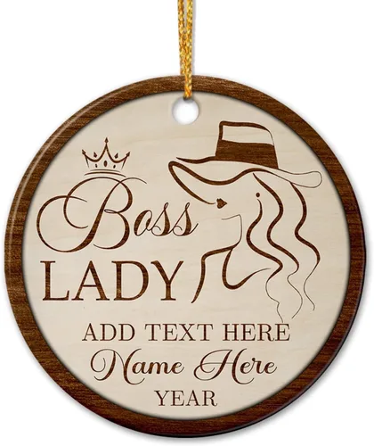 Miniatura 17 de Adorno de cerámica personalizado de asistente principal, adornos de Navidad del mejor asistente del mundo, texto personalizado, año y nombre de Papá