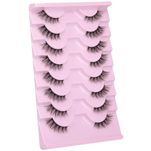 Miniatura 6 de Mavphnee - Pestañas postizas de aspecto natural, pestañas de ojo de gato, pestañas acentuadas, multicapas, pestañas postizas onduladas esponjosas