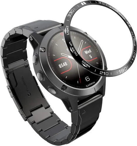 Miniatura 10 de REYDA Bisel de reloj compatible con Garmin Fenix 5/5 Plus, anillo de bisel de acero inoxidable, cubierta adhesiva de bisel de acero inoxidable