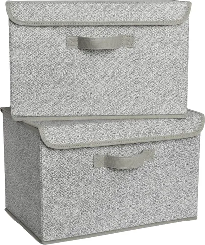 GRANNY SAYS Contenedores de almacenamiento para armario, cajas de almacenamiento con tapas, contenedores organizadores de ropa, cestas con tapa para