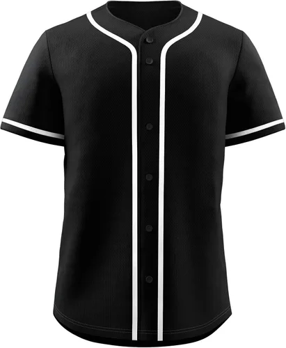 Miniatura 24 de KXK Camiseta de béisbol en blanco para hombre, camisas casuales con botones, manga corta, uniforme deportivo de equipo activo