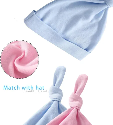 Miniatura 4 de YSCULBUTOL Conjunto de ropa para bebé gemelos con baberos para niña con sombrero