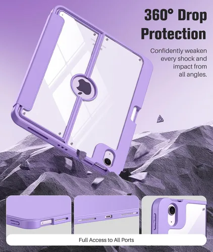 Miniatura 6 de MoKo Funda para iPad Air de 11 pulgadas 7ª/6ª generación M3/M2 2025/2024, iPad Air 5ª/4ª generación de 10.9 pulgadas 2022/2020 con soporte