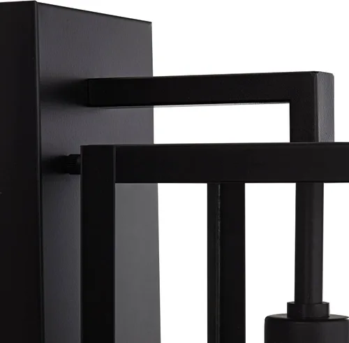 Miniatura 3 de John Timberland Titan - Lámpara de pared industrial moderna para exteriores, metal negro místico, 17 pulgadas, vidrio transparente, húmedo