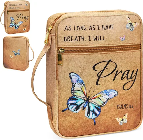 Miniatura 10 de GUEER Funda para Biblia para hombres, Portabiblia, Funda para Biblia Bolsa Organizadora de Transporte, con Cremallera y Bolsillos para Biblia