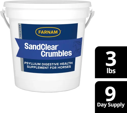 Miniatura 13 de Farnam SandClear Psyllium Crumbles Suplemento para caballos, ayuda a eliminar la arena del colon y apoya la salud digestiva, sabor a manzana/melaza