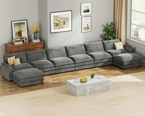 Miniatura 11 de Homall Sofá Seccional Modular de 80", Sofá Biplaza con Cojín de Doble Capa, Combinación DIY de Chenille Profundo Sofá Nube de 2 Asientos para Sala