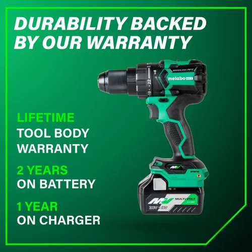 Miniatura 15 de Metabo HPT Kit de taladro de martillo inalámbrico MultiVolt™ de 36 V sin escobillas de 1/2 pulgada, kit de taladro eléctrico con baterías Metabo