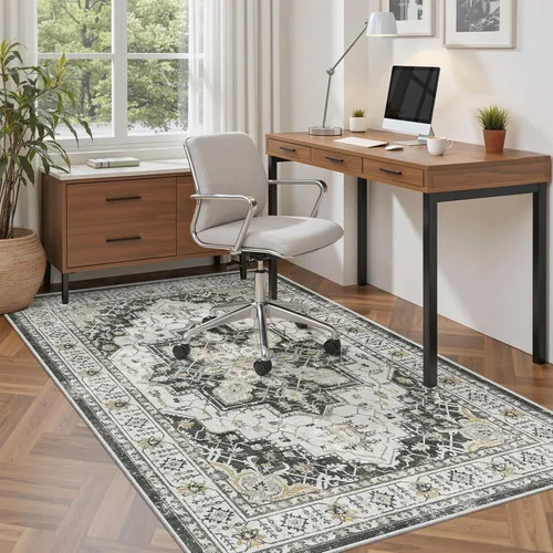 Miniatura 286 de Madane Tapete lavable de 2 x 10 pies para pasillo, cocina, recibidor, clásico, suave, antideslizante para interiores, casa de campo, baño, sala