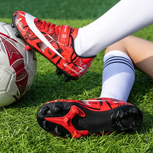 Miniatura 7 de ZVC Tacos de fútbol para niños y niñas, zapatos de fútbol para exteriores con suelo firme para jóvenes (niño pequeñoniño grande)