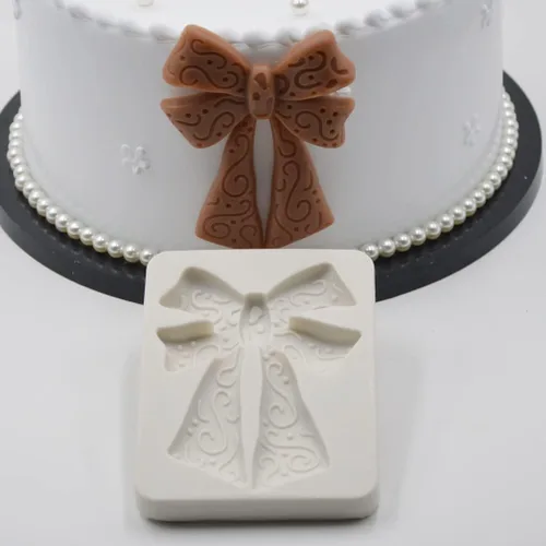 Miniatura 2 de Playing Mold Molde de silicona en forma de lazo grande para bricolaje, pasteles, fondant, galletas, pudín de azúcar, chocolate, dulces duros