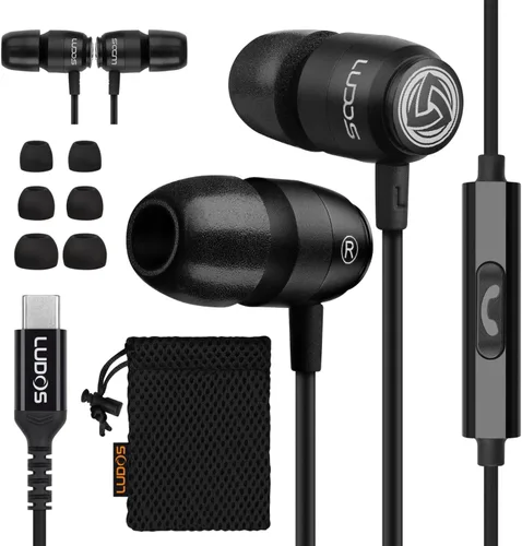 Miniatura 9 de LUDOS Clamor 2 PRO - Auriculares intrauditivos con cable, auriculares con micrófono, auriculares con aislamiento de ruido, espuma viscoelástica