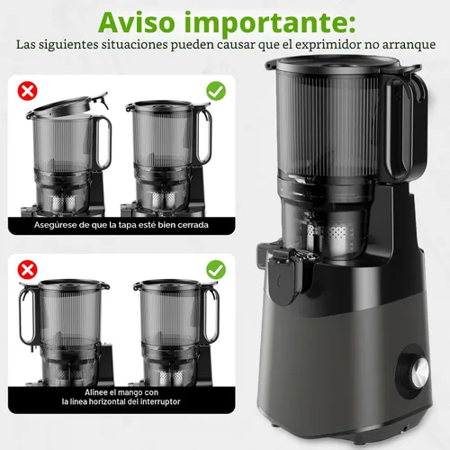 Miniatura 8 de EanOruus Exprimidor de prensa en frío, máquina extractor de jugo de canal de alimentación de 5.8 pulgadas de ancho con 400 W, alto rendimiento