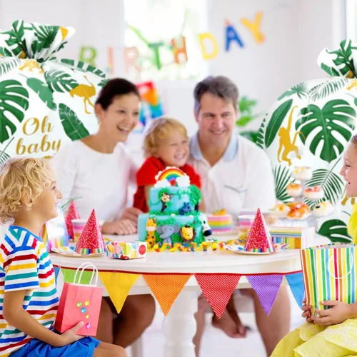 Miniatura 5 de Teling 2 bolsas de regalo extra grandes de 80 x 60 pulgadas para baby shower, selva, safari, animales, bolsas de regalo de plástico para regalos