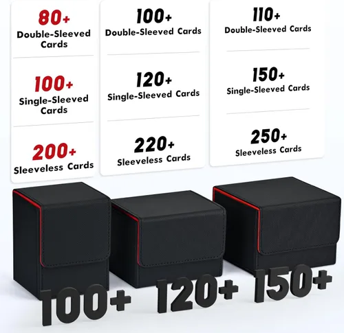 Miniatura 4 de Caja de almacenamiento de cartas ZLCA para cartas de intercambio, caja de cubierta para cartas MTG YuGiOh, con capacidad para más de 100 cartas